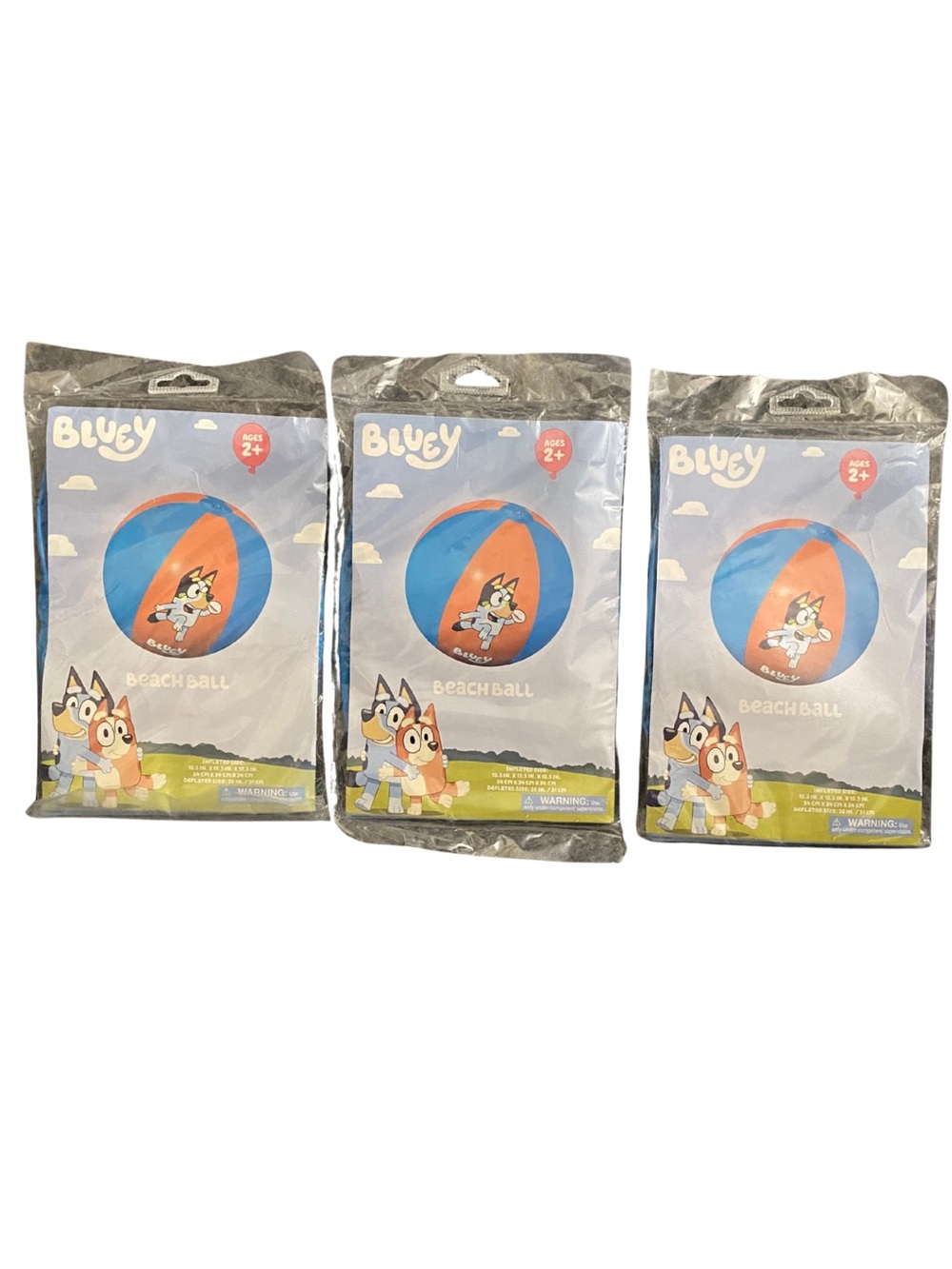 Lot of 3 Bluey Beach Balls Bestway 13.5” Inflatable Pool Beach Toys 2025 NEW
